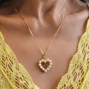 Dior Heart Charm Repurposed Necklace